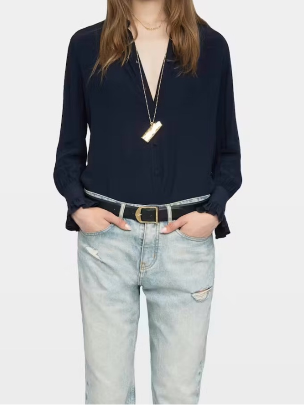 Zadig & Voltaire Thely Shirt in Navy Blue